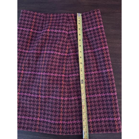 Wool Tweed Plaid Skirt Womens 4 Multicolor Academia Pure Collection - Picture 8 of 12